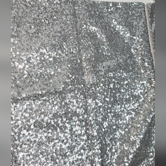 4 Silver Sequin Decorative Pillow Covers 18x18 Silver Sparkle - Picture 2 of 3